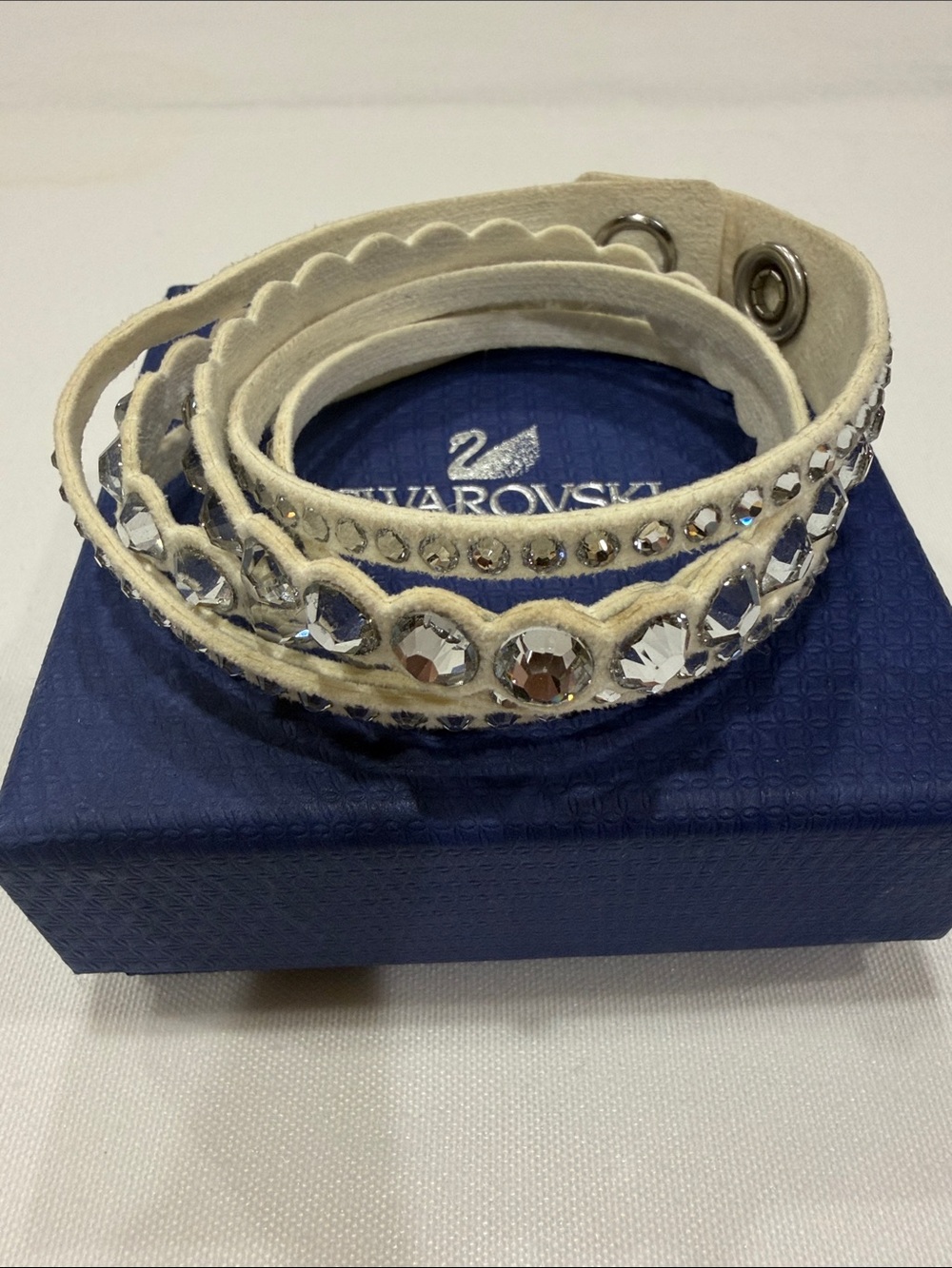 Swarovski Off White Crystal Multi‑Row Wrap Slake Bracelet